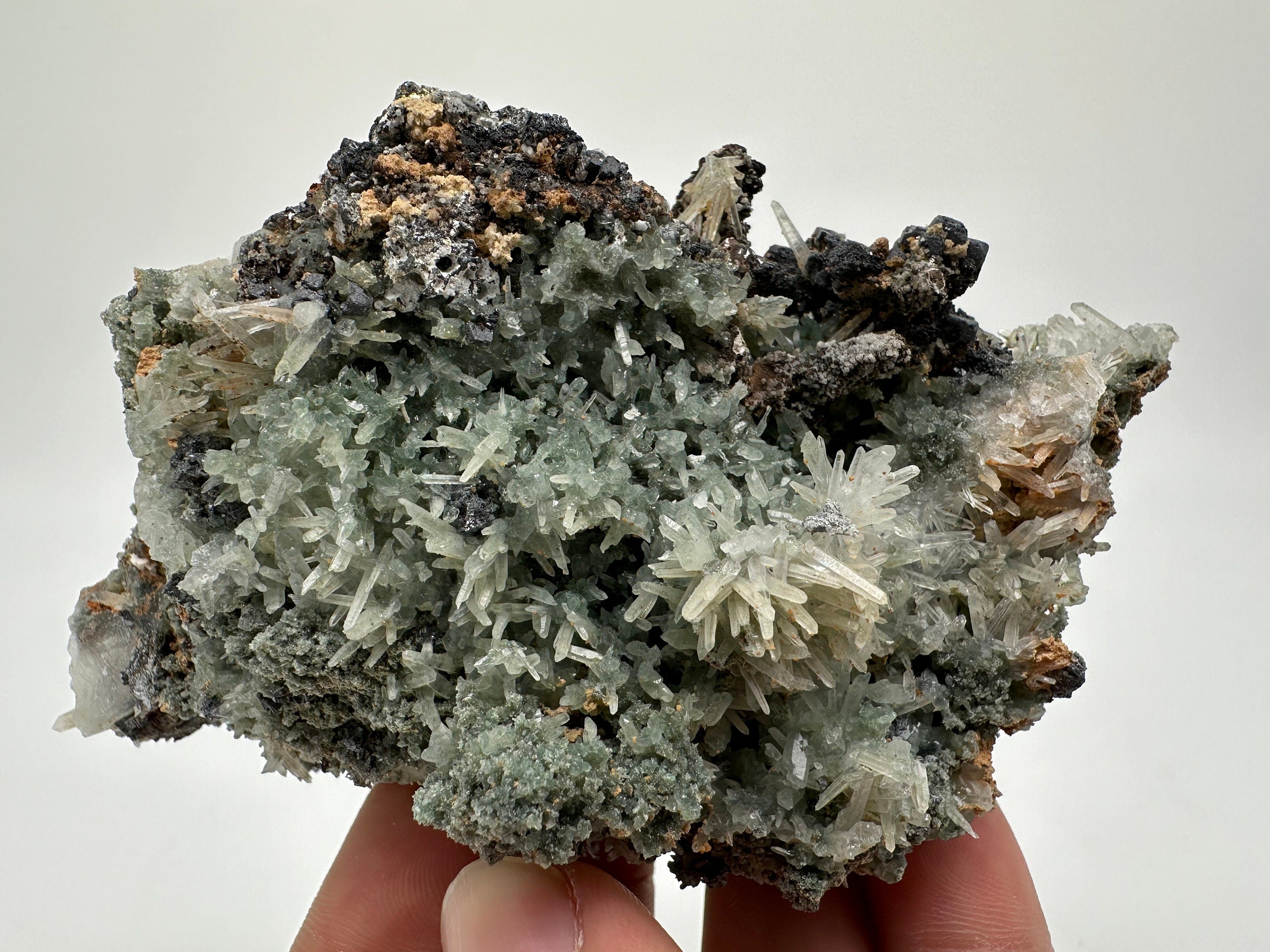 Chlorite Quartz Cluster: Bulgarian Mineral Specimen, Home Decor Stone