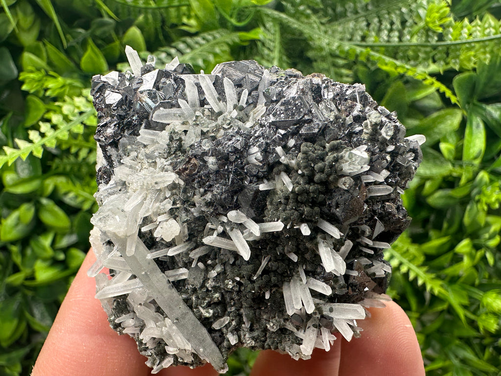 Quartz with Calcite and Chlorite: Borieva Mine, Bulgaria