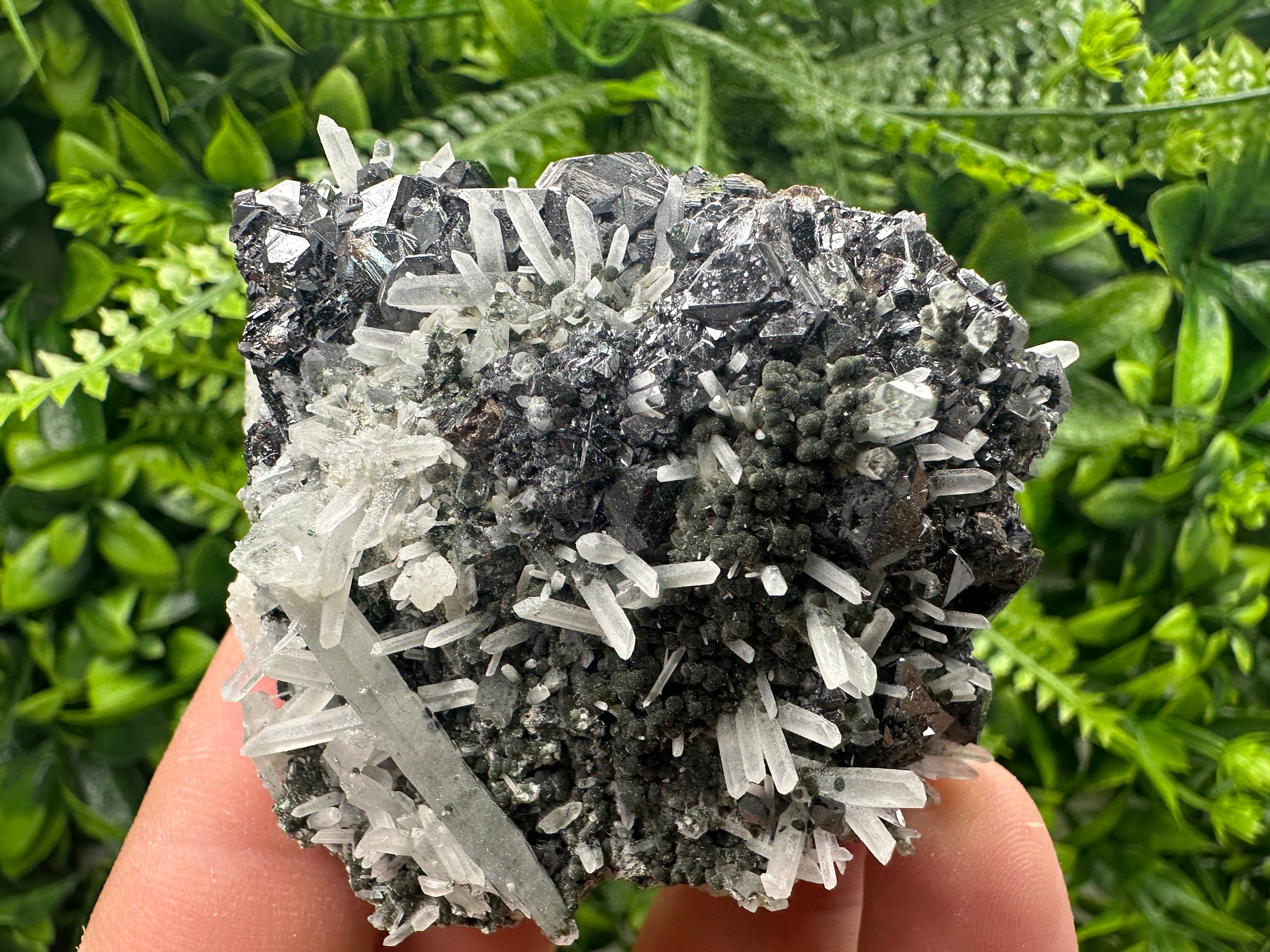 Quartz with Calcite and Chlorite: Borieva Mine, Bulgaria