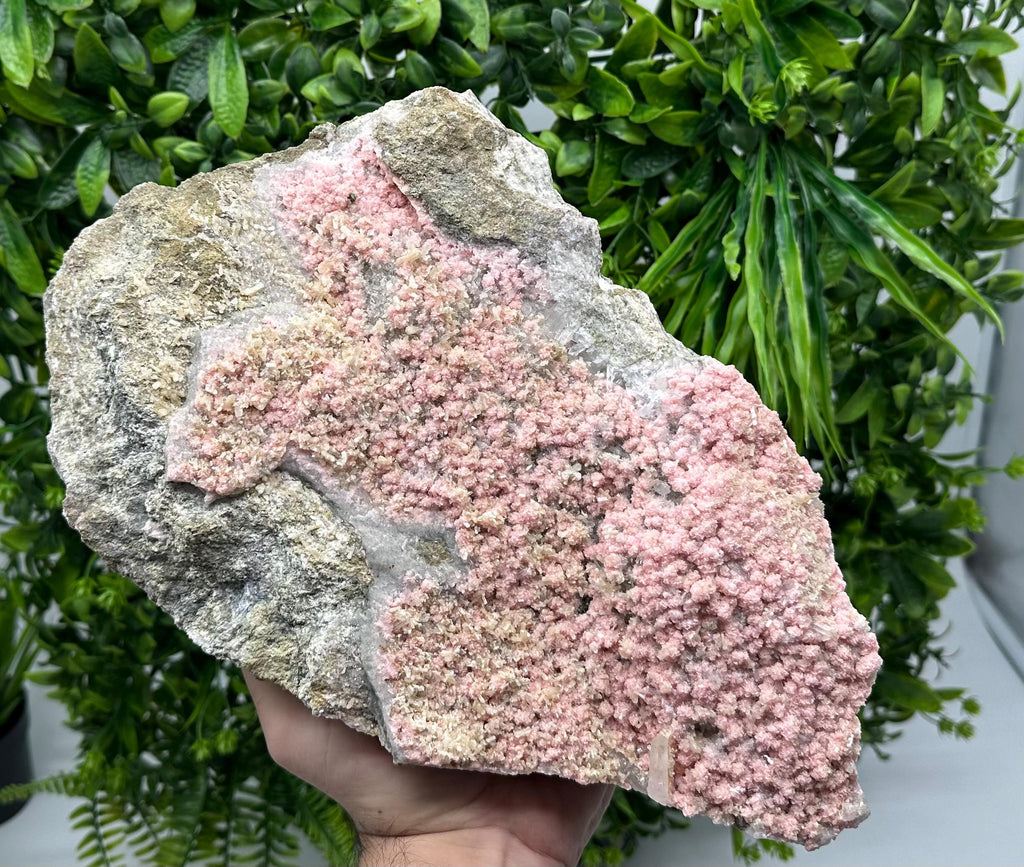 Large Rhodochrosite with Stilbite & Quartz, Bulgarian Mineral Specimen