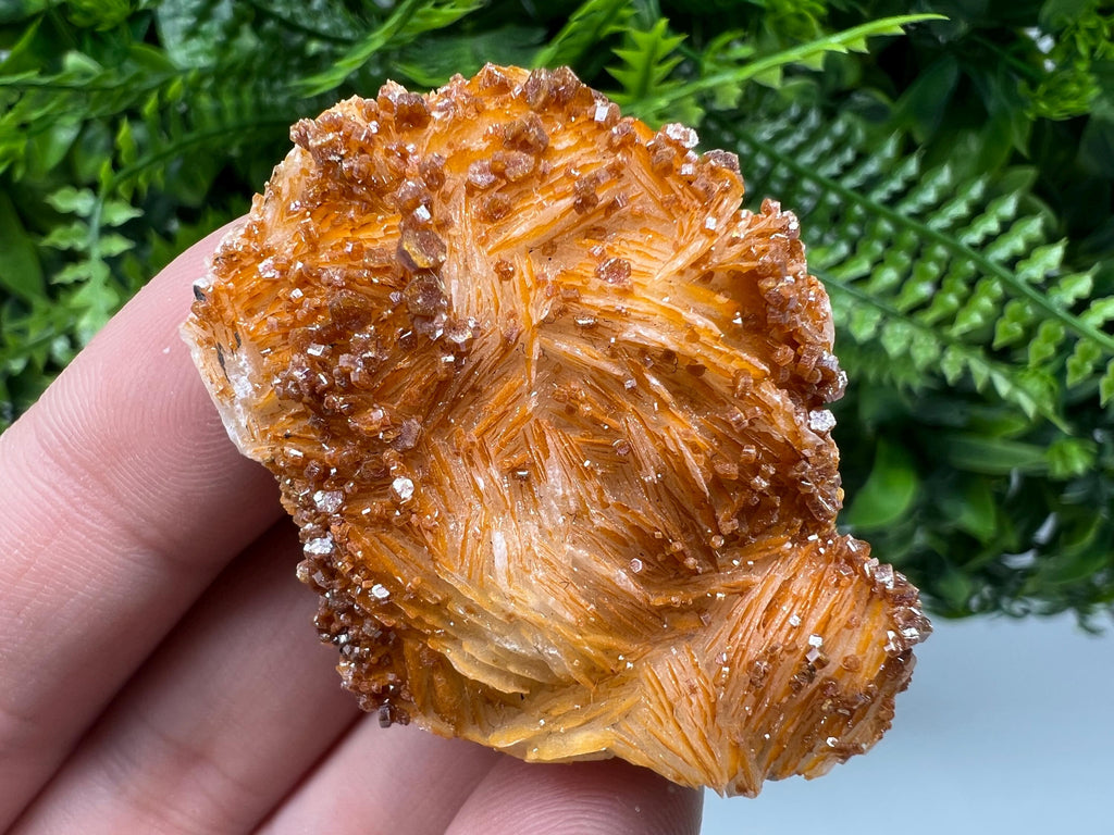 Red Vanadinite Crystal on Barite Matrix, Morocco Mineral Specimen