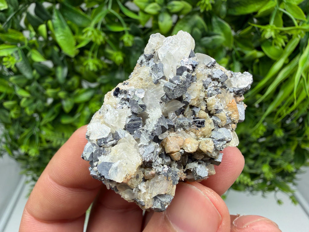 Galena Spinel with Quartz and Calcite, Borieva Mine Mineral Specimen