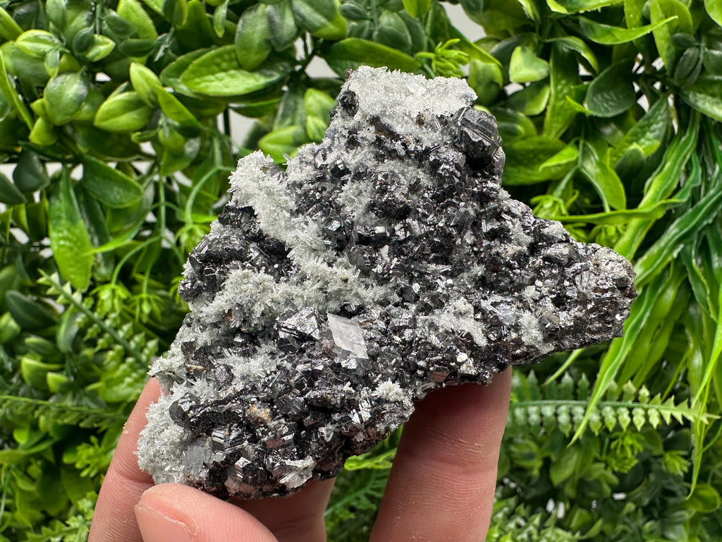 Sphalerite on Green Quartz, Madan Bulgaria, Mineral Specimen