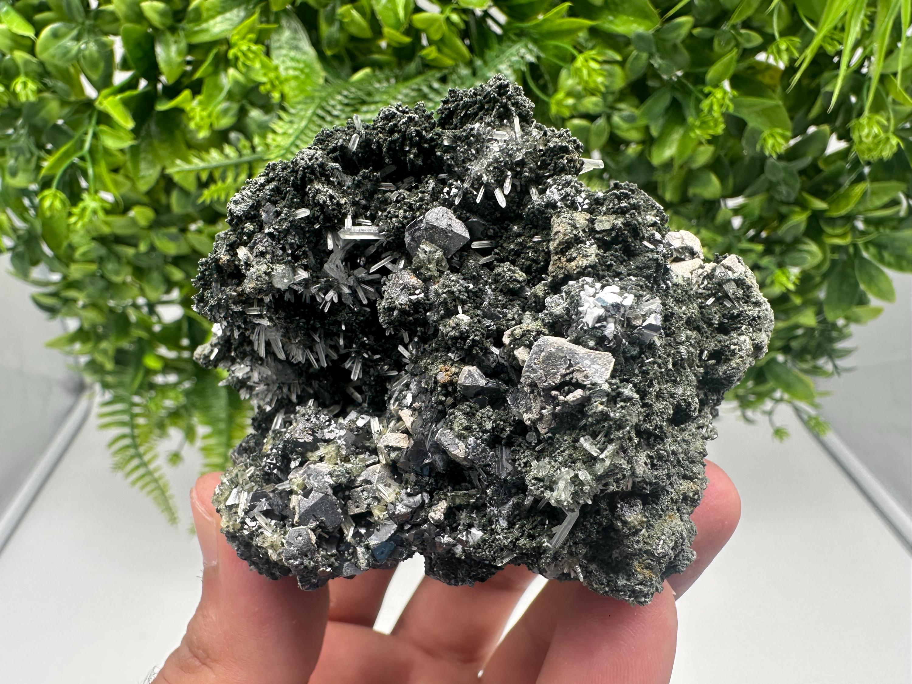Wonderful Quartz white Chlorite and Calcite from Borieva mine,Bulgaria,natural,collection mineral specimen,home decor stone,collectible's