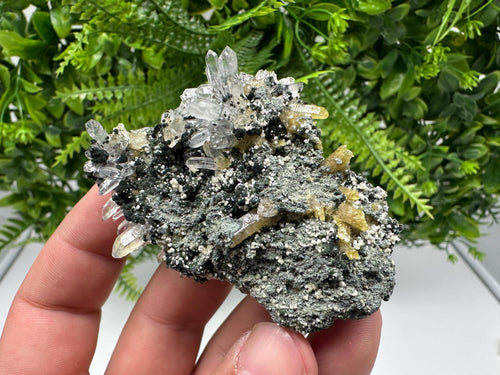 Chlorite Epidote Quartz Specimen: Borieva Mine, Bulgaria