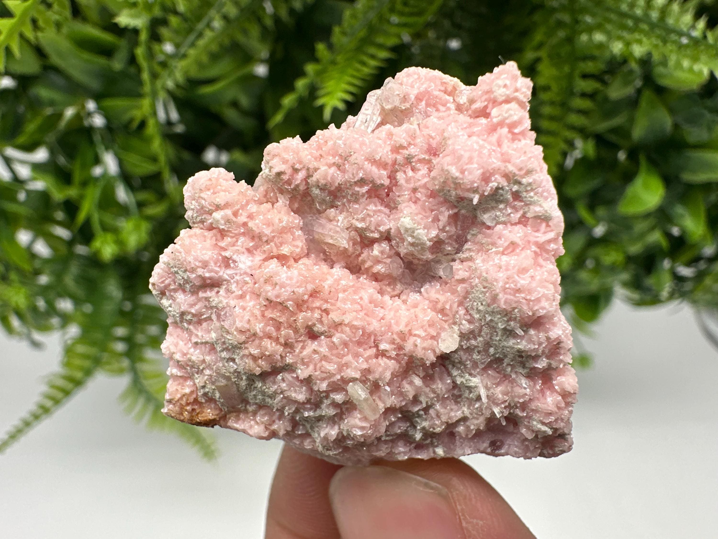 Rhodochrosite on Quartz, Starnica Mine, Bulgaria