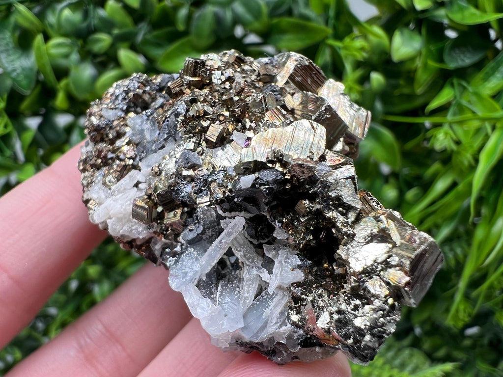 Wonderful Rainbow Pyrite whit Calcite,natural minerals souvenir Crystal,collection stone,rare minerals,home decor,Borieva Bulgaria