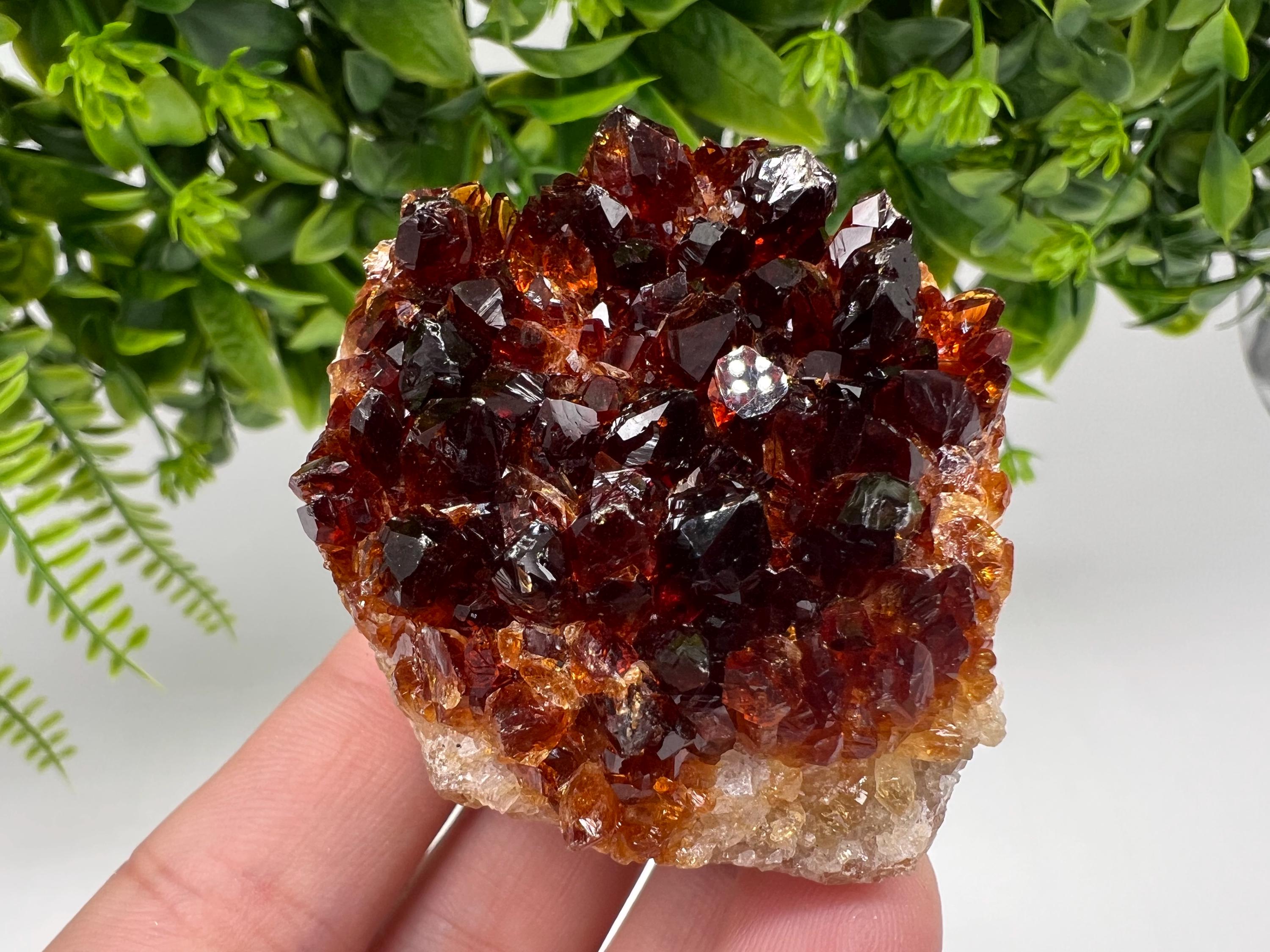 Citrine Crystal Cluster with Hematite Inclusions, Brazil