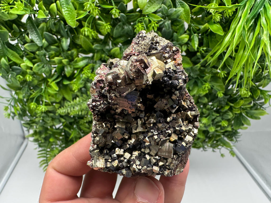 Rainbow Pyrite with Calcite, Natural Mineral Souvenir, Borieva Bulgaria