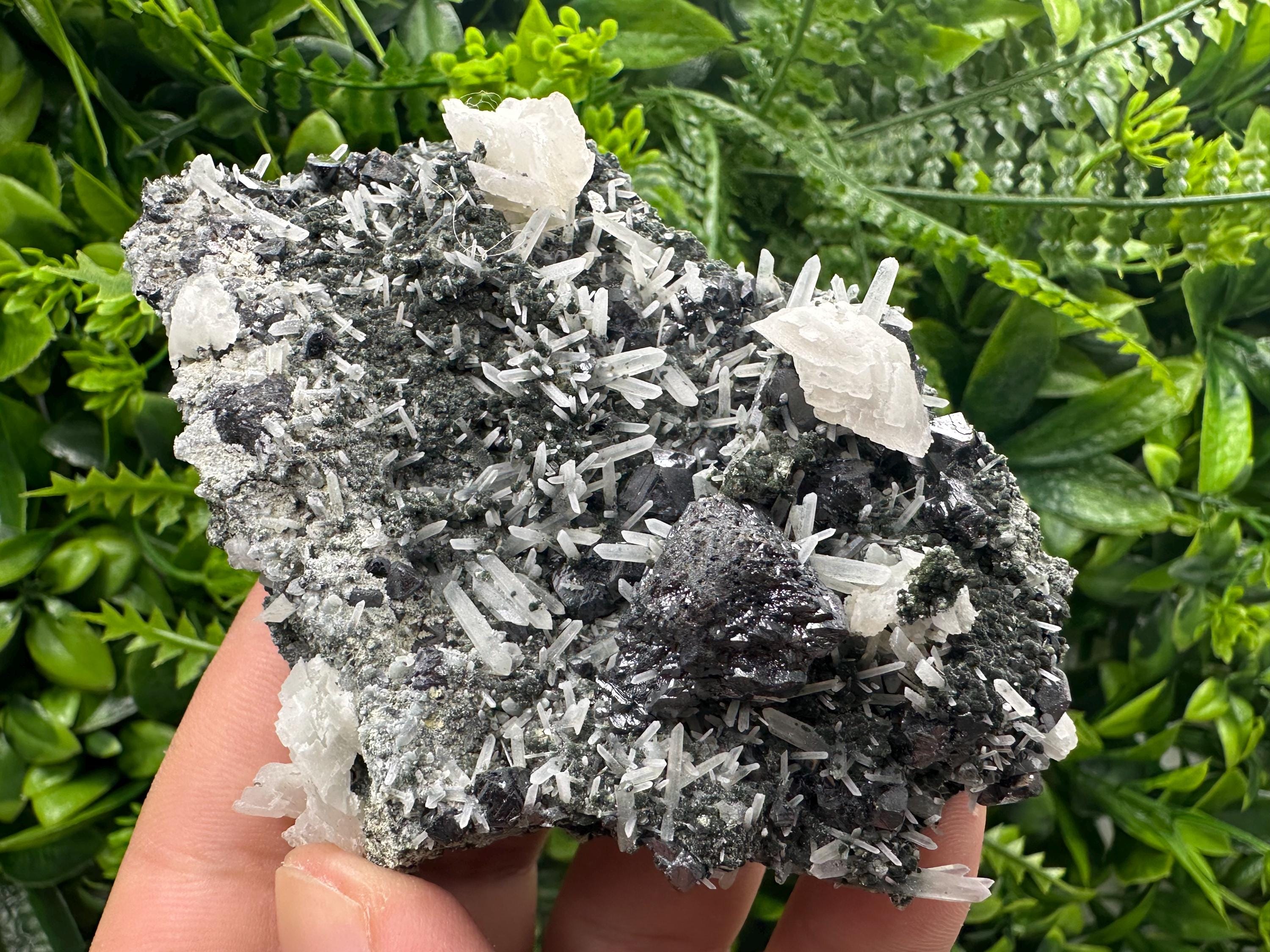 Sphalerite on Quartz Cluster, Borieva Mine Mineral Specimen