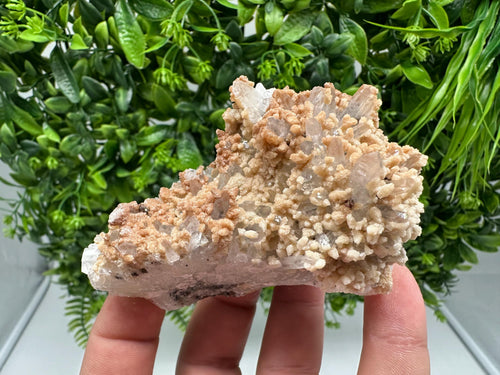 Calcite and Sphalerite on Quartz: Natural Crystal Home Decor
