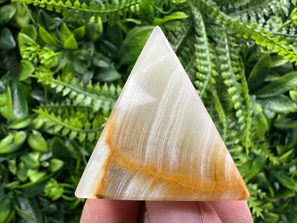 Green Marble Onyx Crystal Pyramid: Healing Stone (3.5cm)