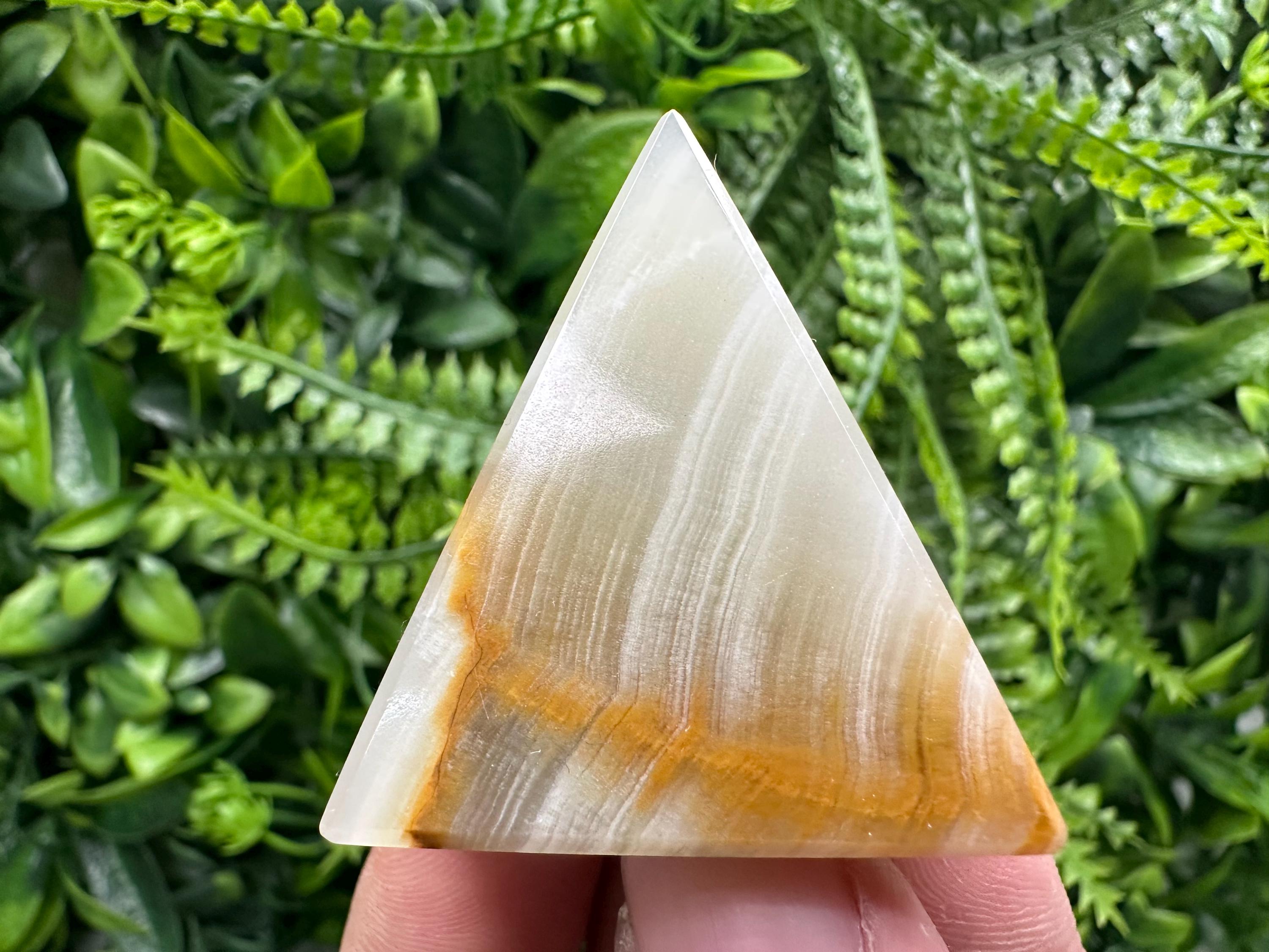 Green Marble Onyx Crystal Pyramid: Healing Stone (3.5cm)