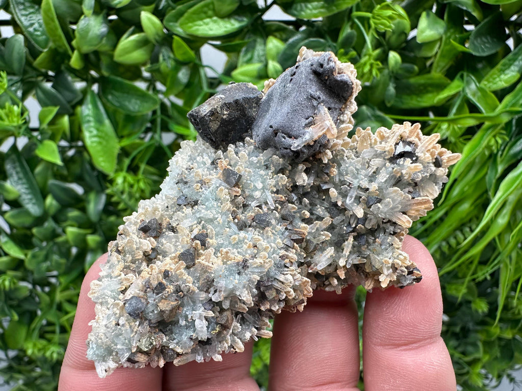 Skeletal Galena with Sphalerite and Calcite - Madan, Bulgaria