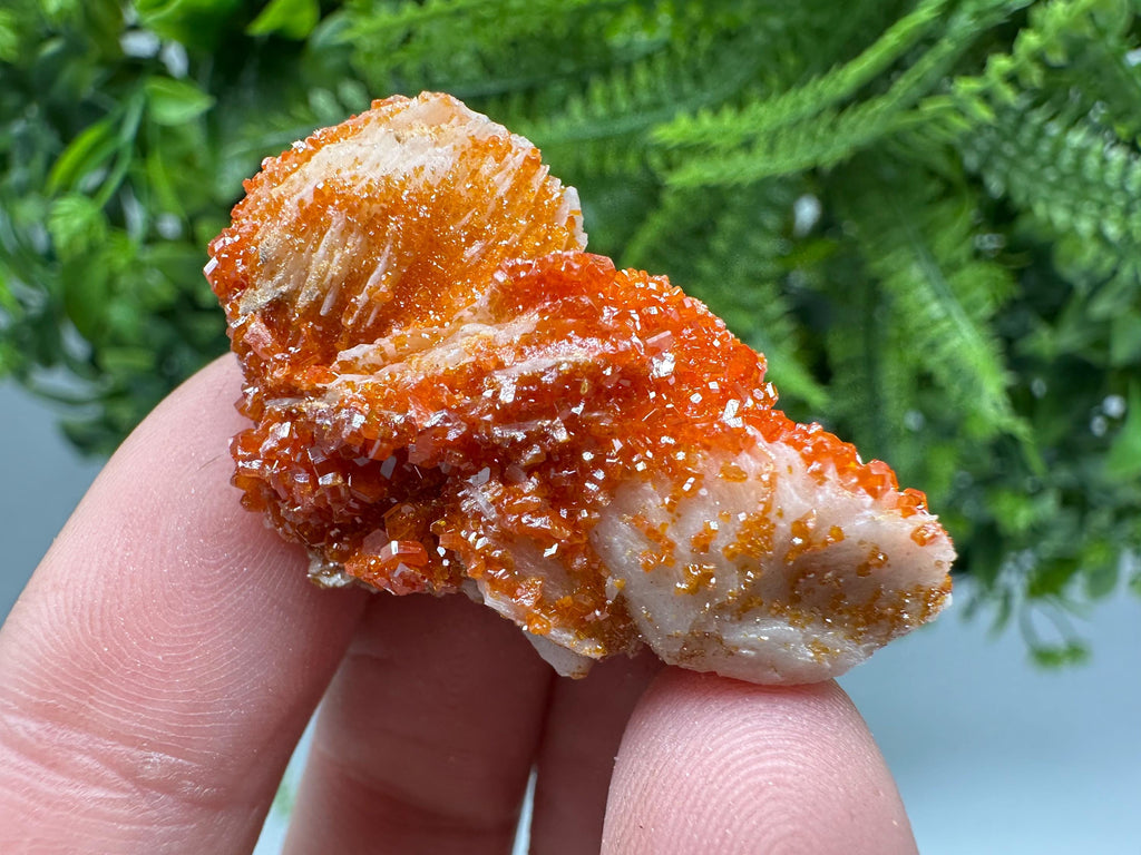 Red Vanadinite on Barite, Moroccan Crystal Specimen