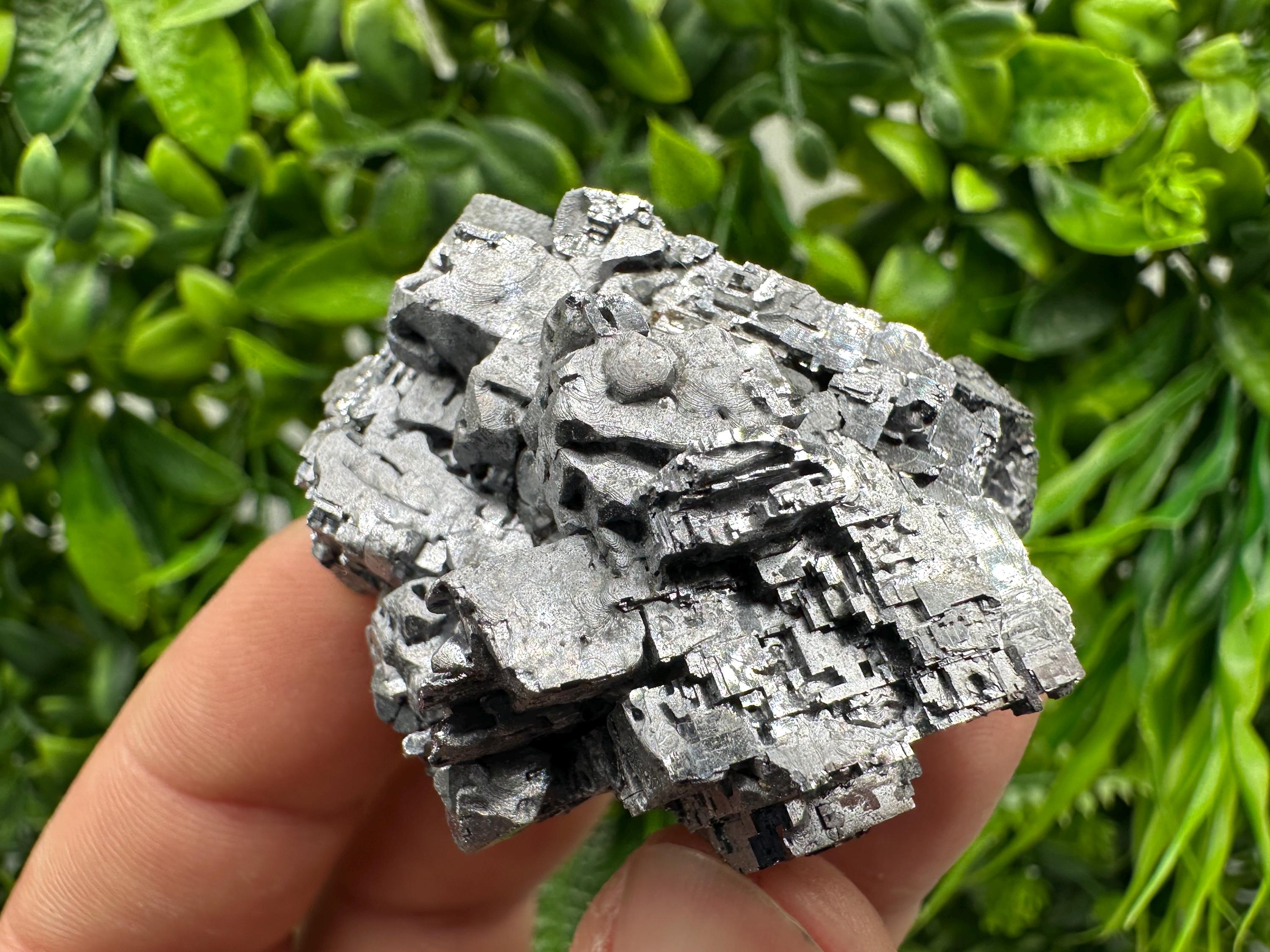 Skeletal Galena on Sphalerite: Natural Mineral Crystal Decor