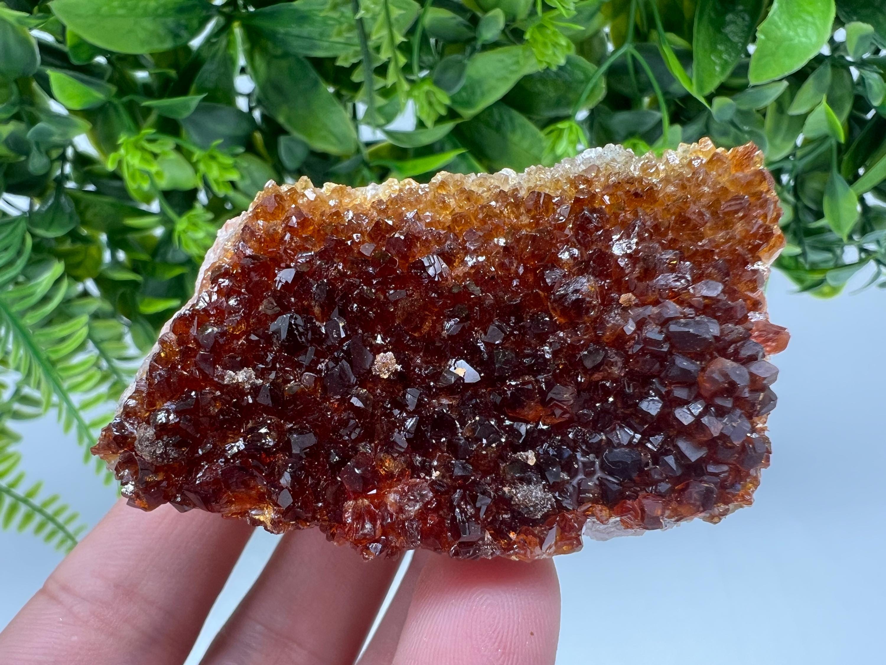 Citrine Crystal Cluster with Hematite Inclusions, Brazil
