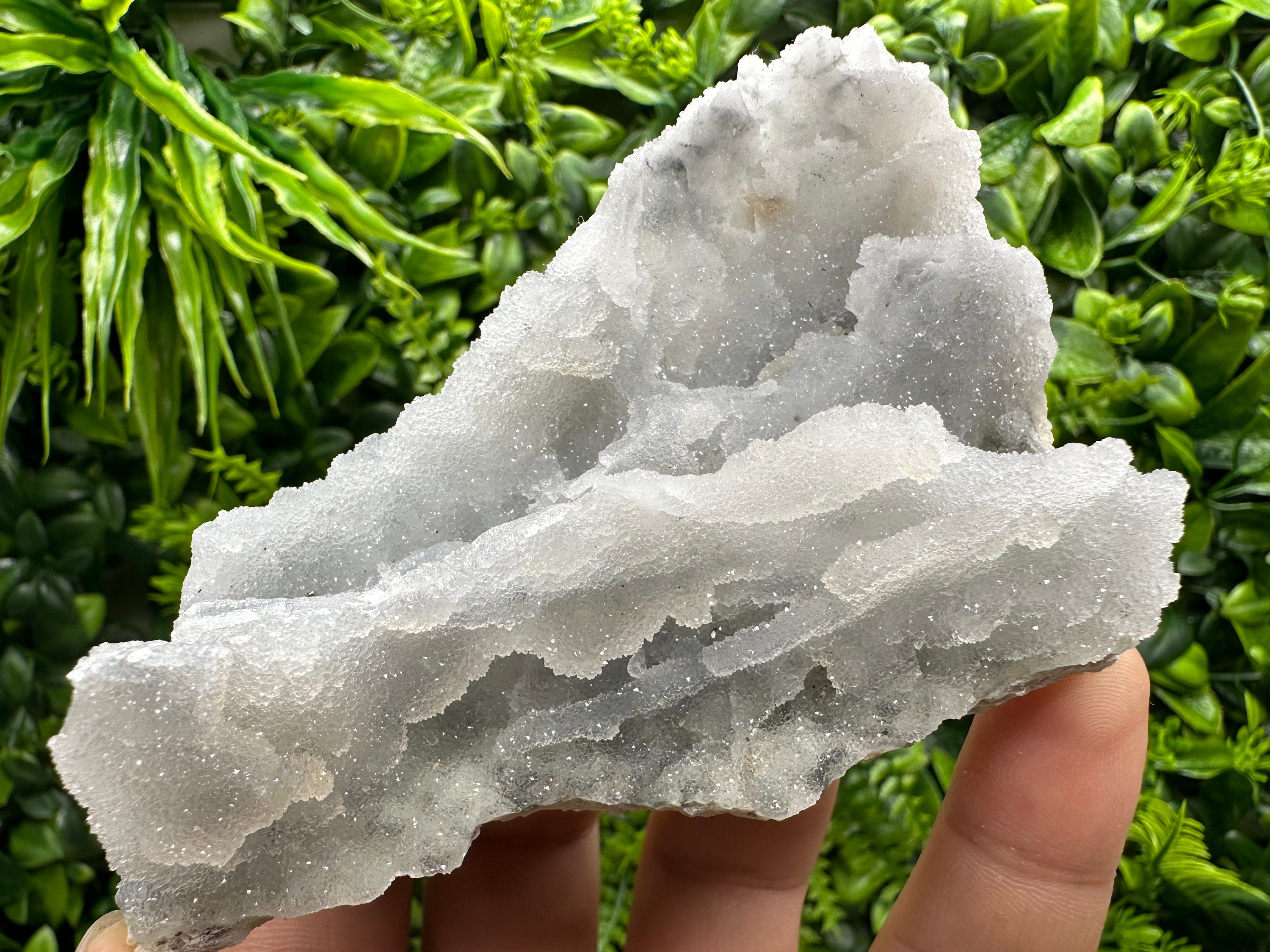 Blue Chalcedony Quartz with Chlorite Inclusions: Bulgaria Crystal Decor