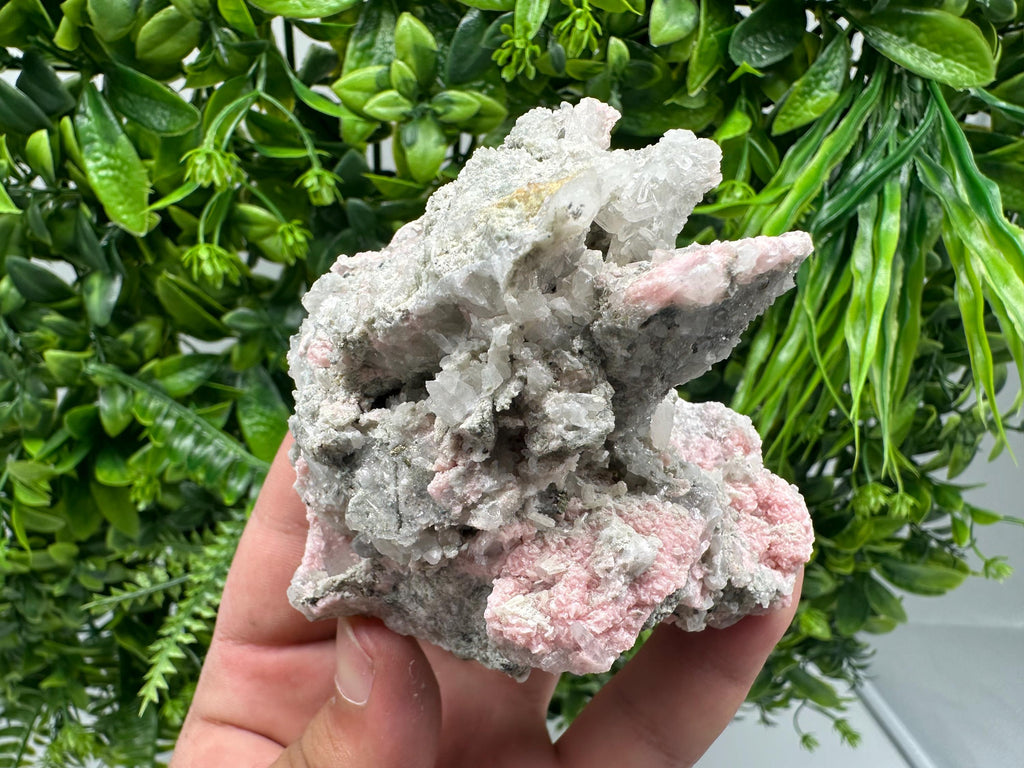 Rhodochrosite with Quartz Crystals: Starnica Mine, Bulgaria
