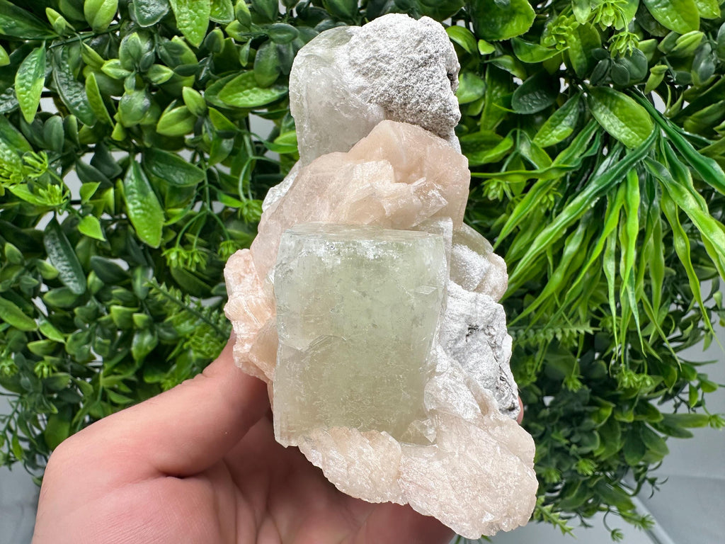Apophyllite Stilbite on Chalcedony, India Crystal Mineral Specimen