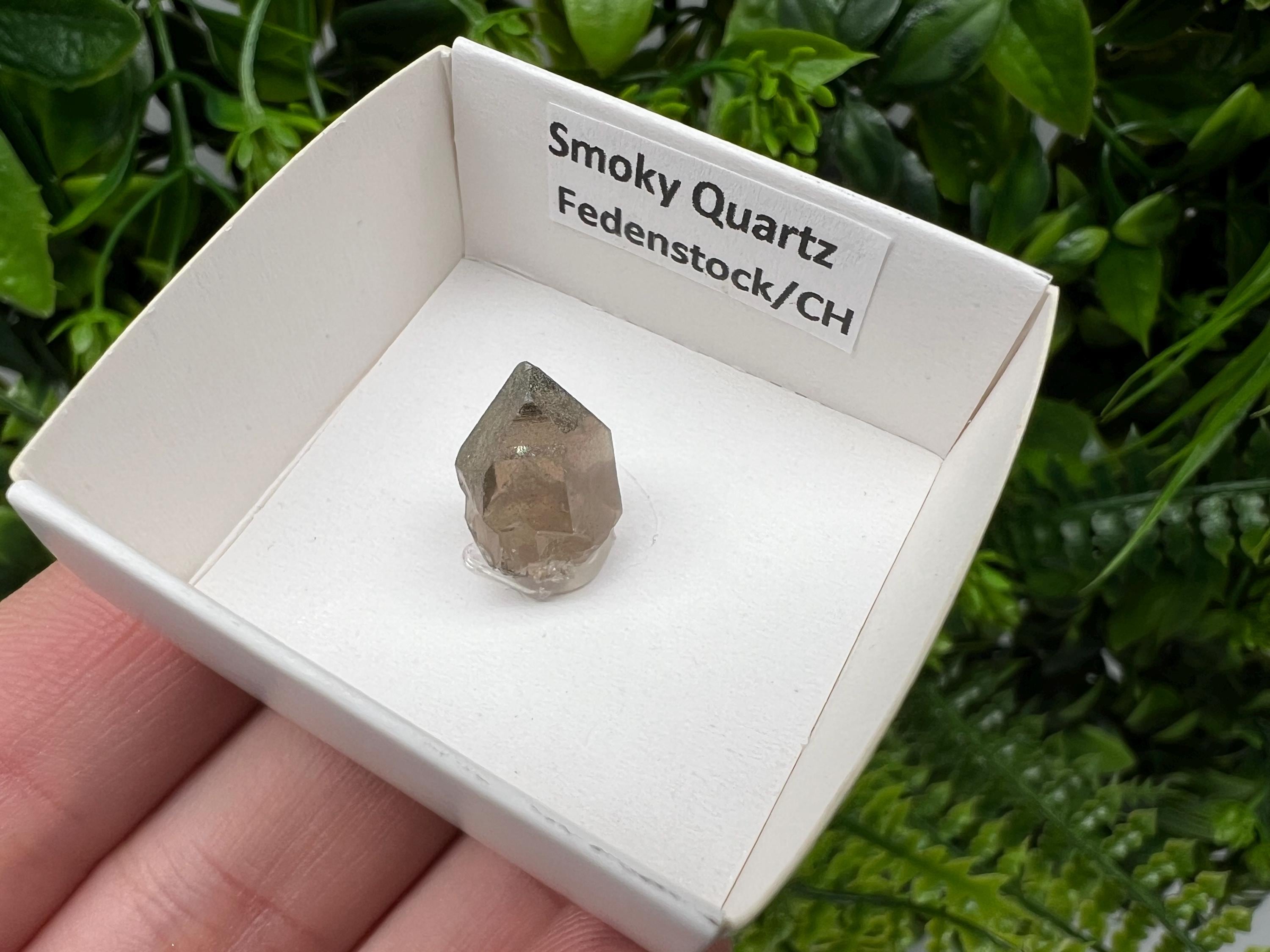 Rare Fedenstock Smoky Quartz Point, Swiss Mineral Specimen (15MM)