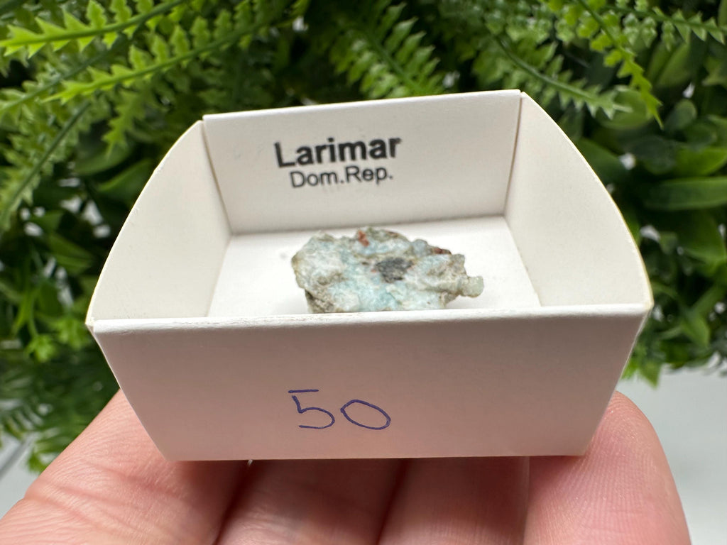 Rare Raw Larimar Specimen: Dominican Republic Crystal BOX 4/4 cm