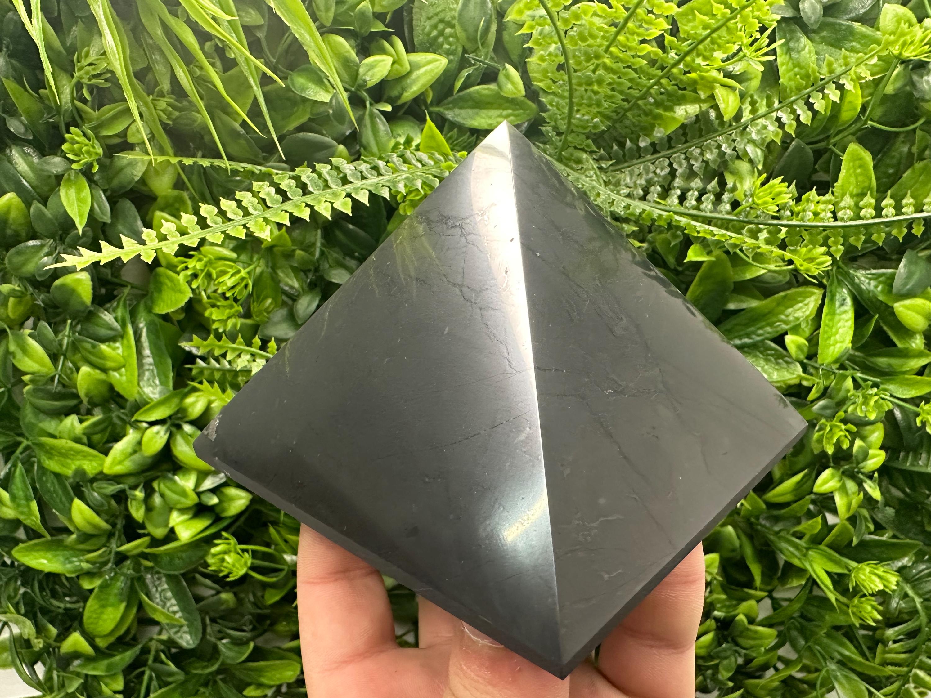 Shungite Pyramid 100MM – Natural Protection & EMF Shielding Stone