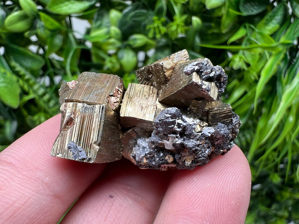 Rainbow Pyrite with Calcite, Natural Mineral Specimen, Bulgaria