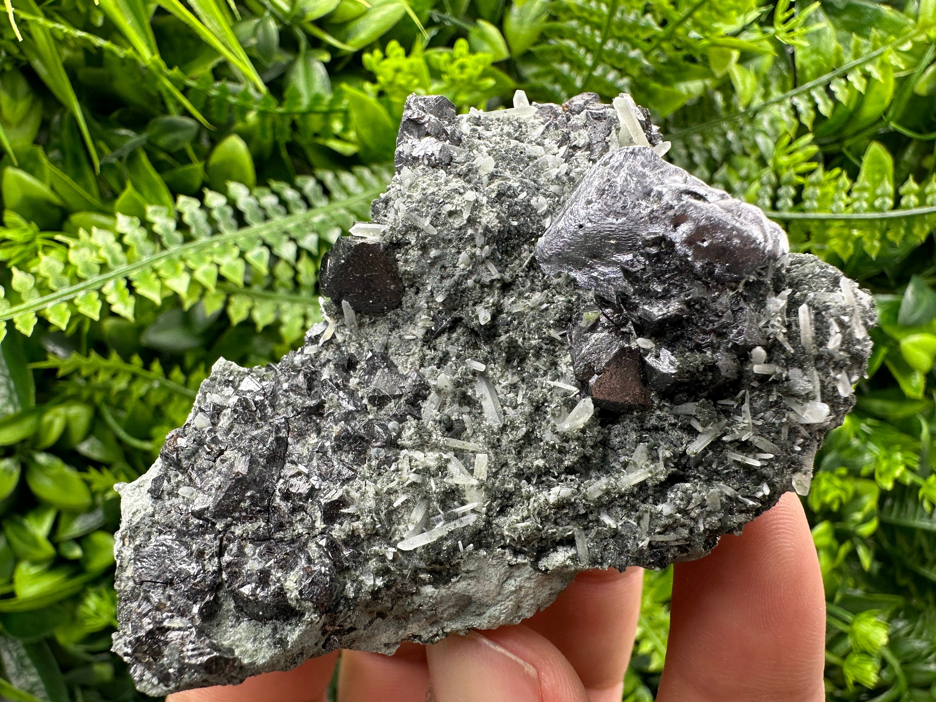 Galena Sphalerite Quartz Mineral Specimen, Borieva Mine Bulgaria