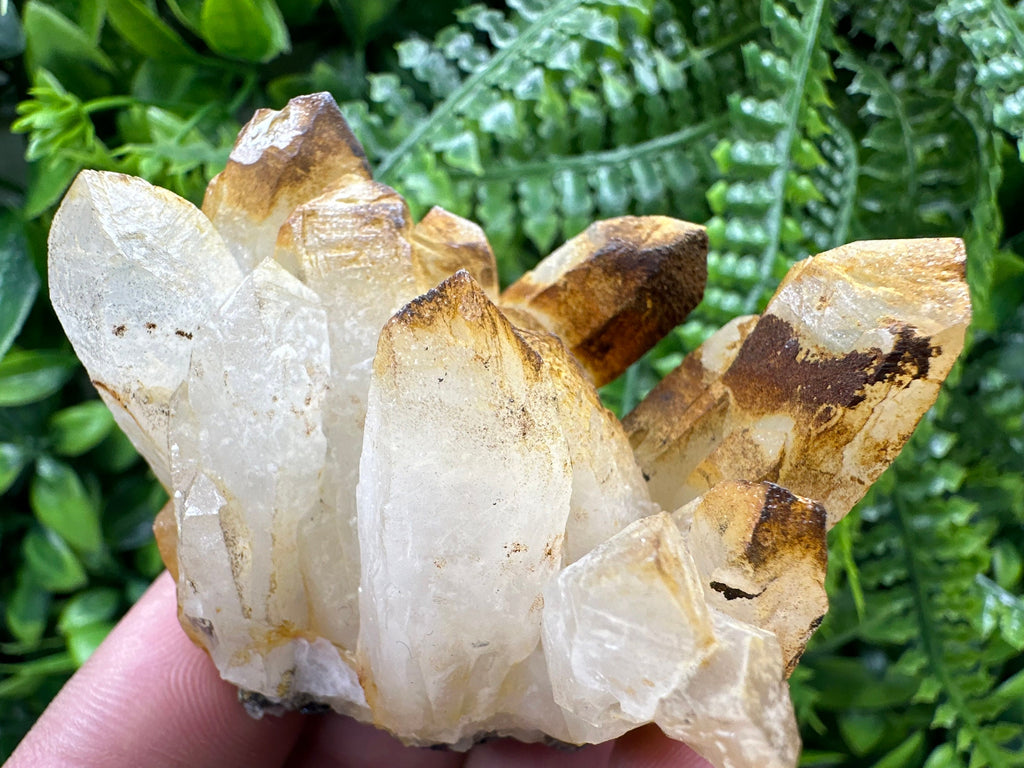 Quartz with Limonite: Iron Oxide Mineral Specimen, Home Decor Crystal
