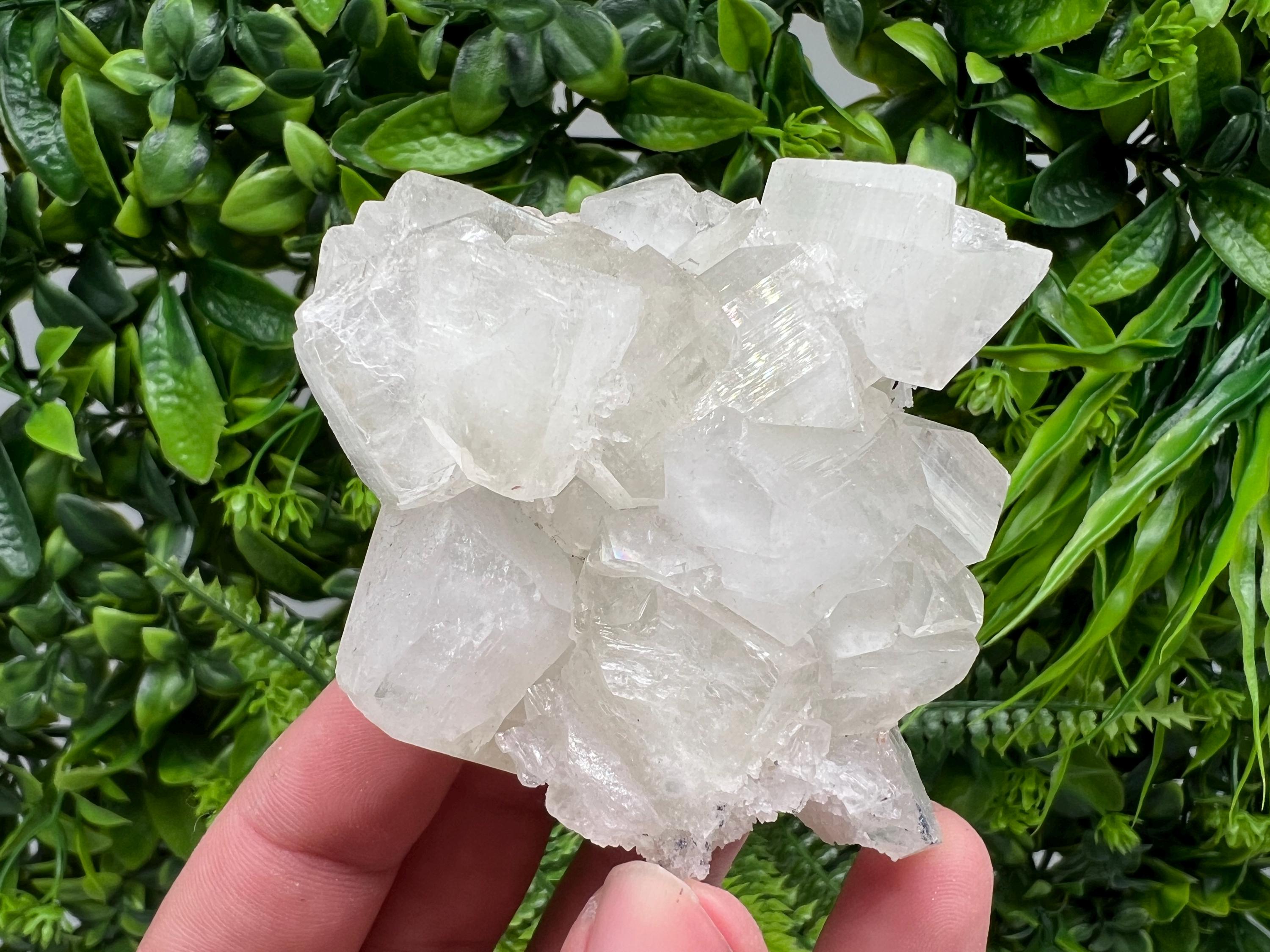 Transparent Apophyllite on Chalcedony, India Mineral Specimen
