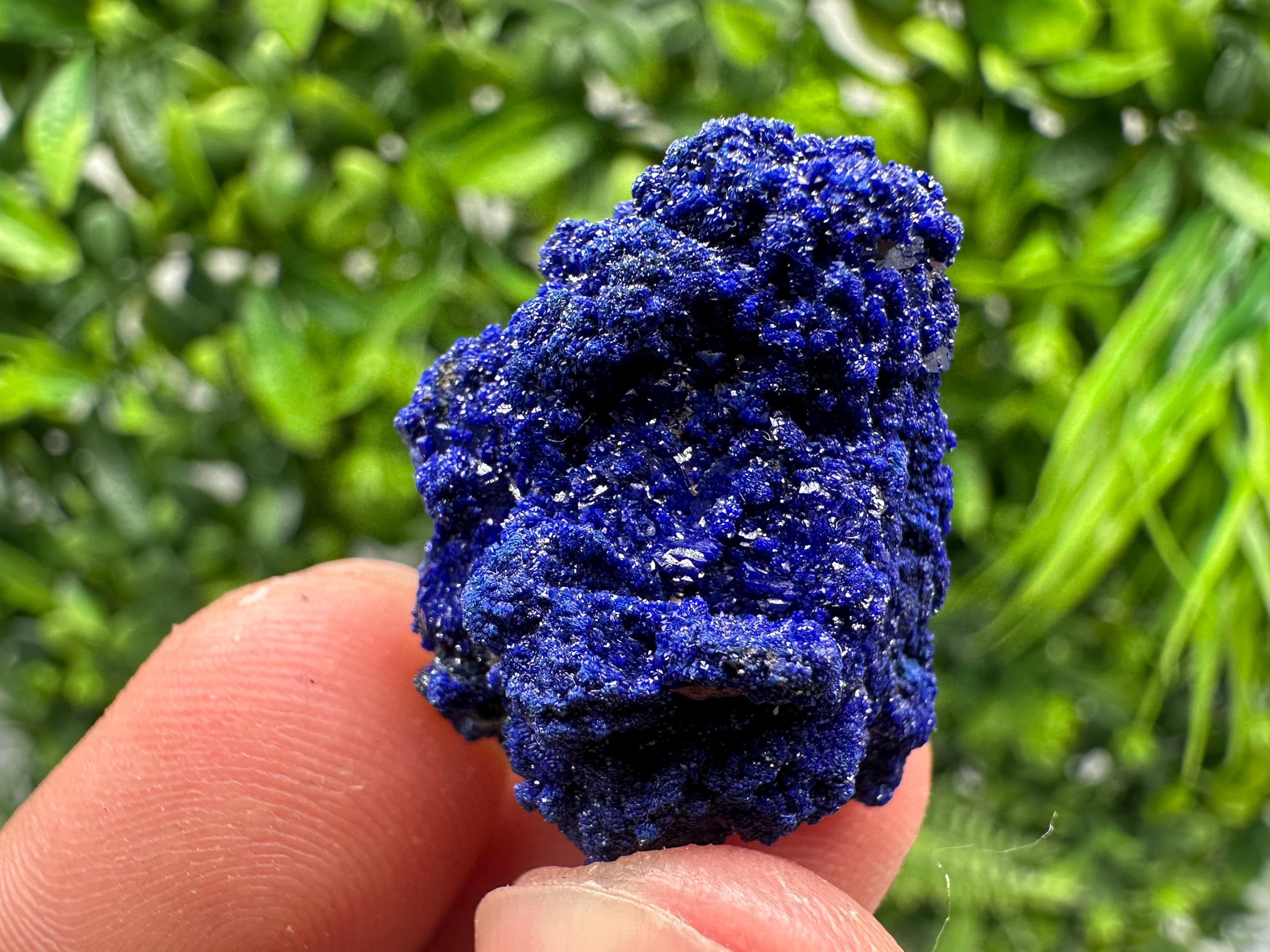 Crystallized Azurite-Kerrouchen,Morocco-Blue Azurite Specimen-High Quality Blue Azurite-Azurite Mineral Specimen, gemmy,lustrous of Azurite