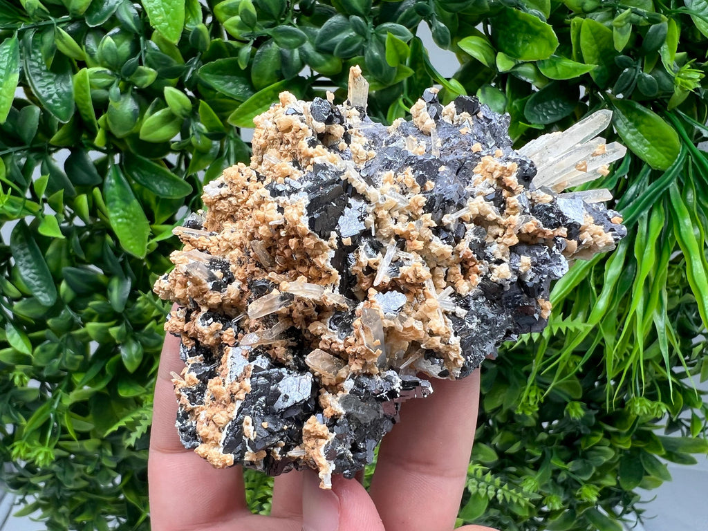 Galena Spinel Law on Quartz with Siderite, Krushev Dol Mine, Bulgaria