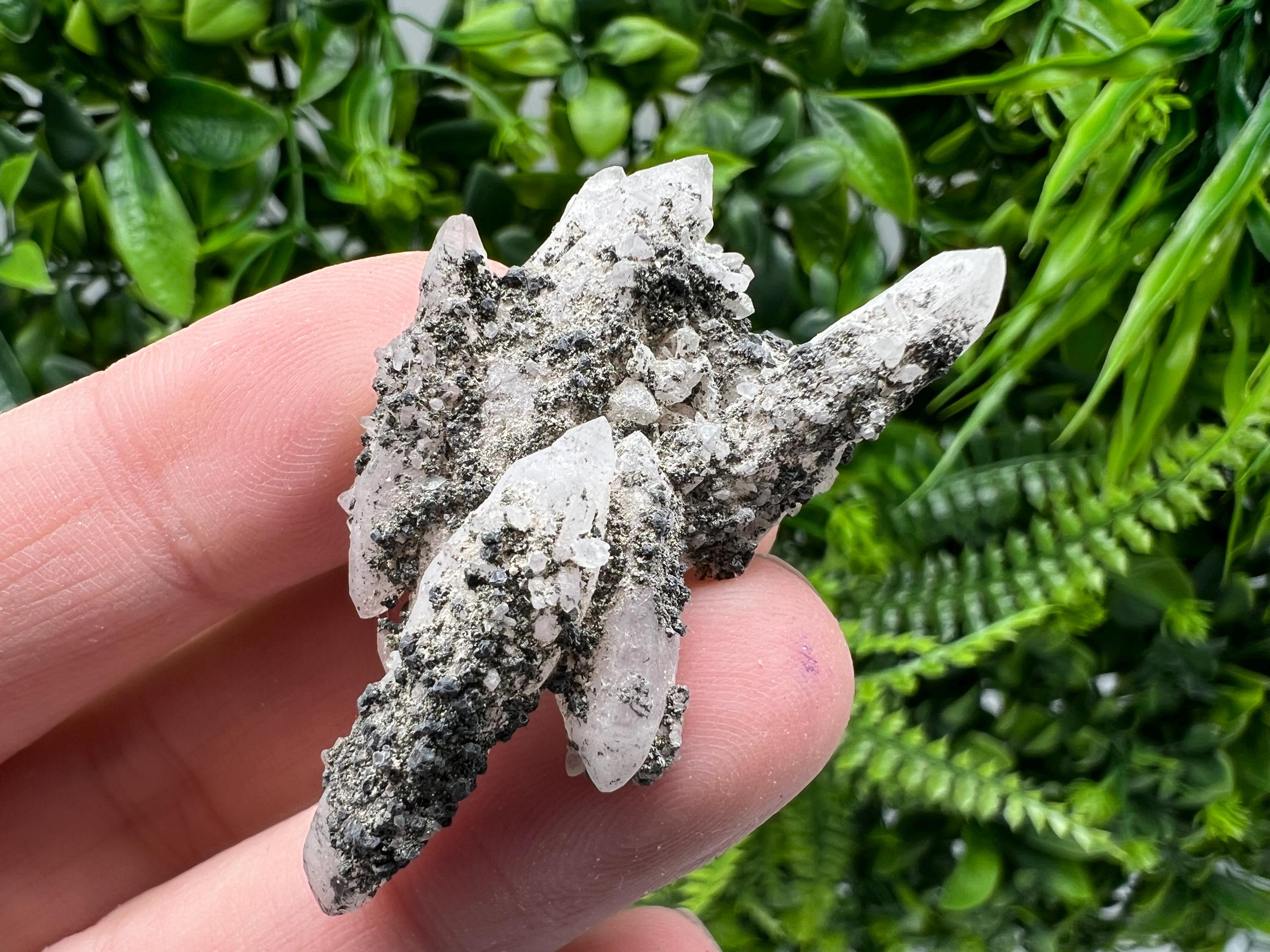 Green Quartz Specimen: Chlorite and Sphalerite Inclusions, Madan Bulgaria