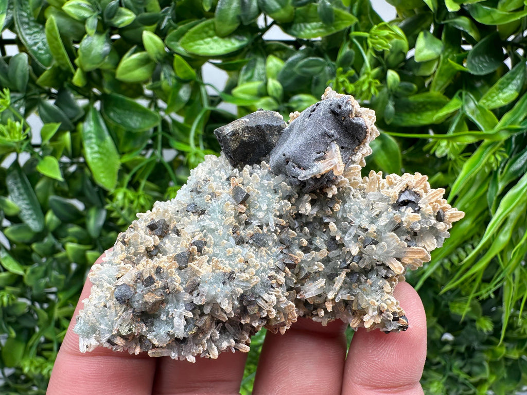 Skeletal Galena with Sphalerite and Calcite - Madan, Bulgaria
