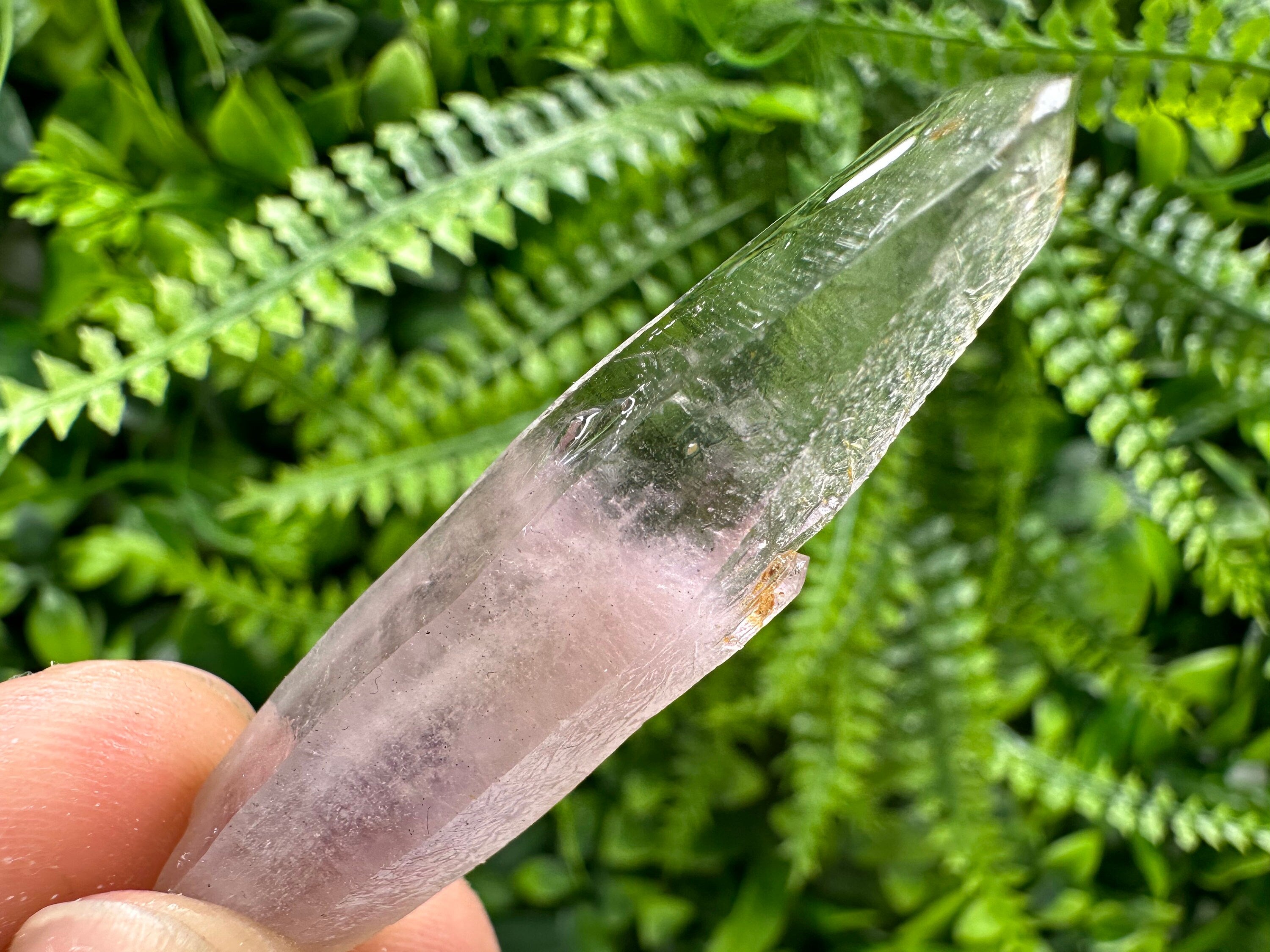 Amethyst Phantom Quartz Crystal, Chalcedony Chlorite Inclusions, Bulgaria