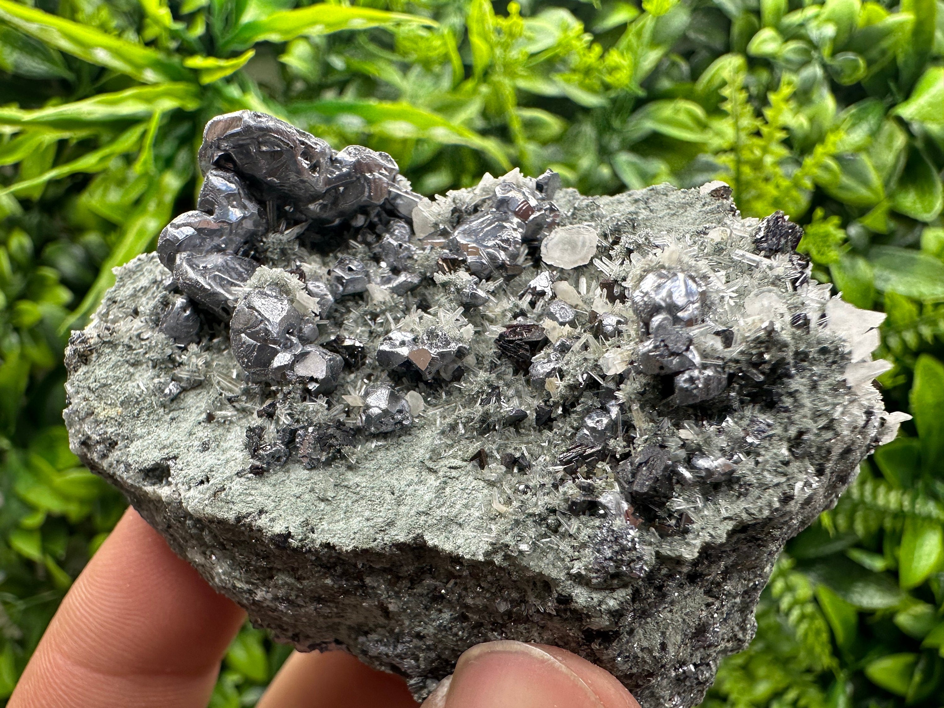 Galena Sphalerite Pyrite on Quartz, Madan Bulgaria Mineral Decor