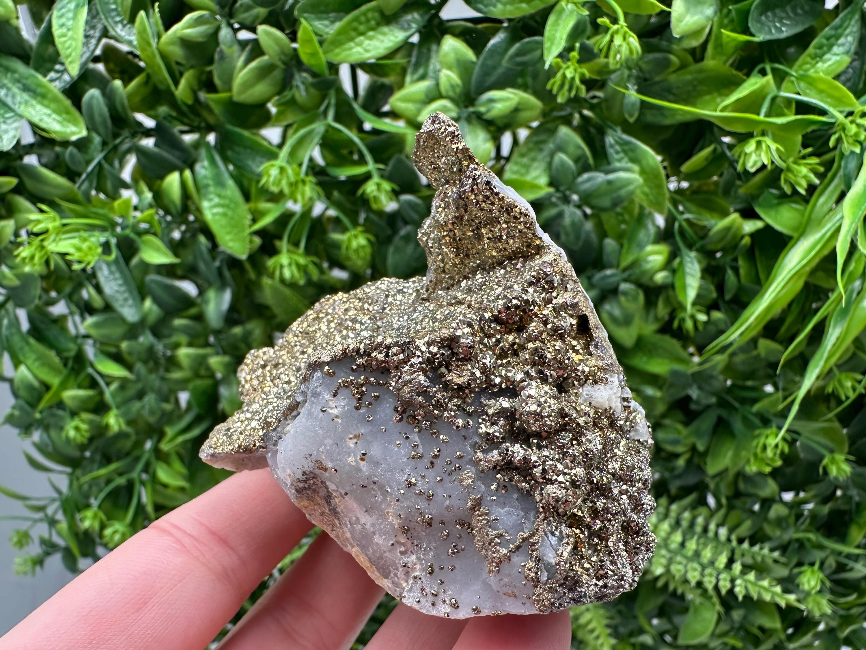 Marcasite Cluster on Chalcedony, Bulgaria Mineral Specimen