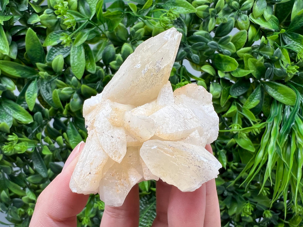 Calcite on Green Quartz Cluster, Djurcovo Mine, Bulgaria