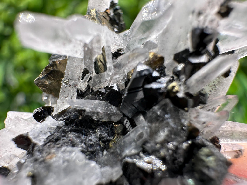 Wonderful Sphalerite Chalcopyrite on  Quartz whit Galena feom 9 th September mine,Bulgaria,natural,collection mineral specimen,gift