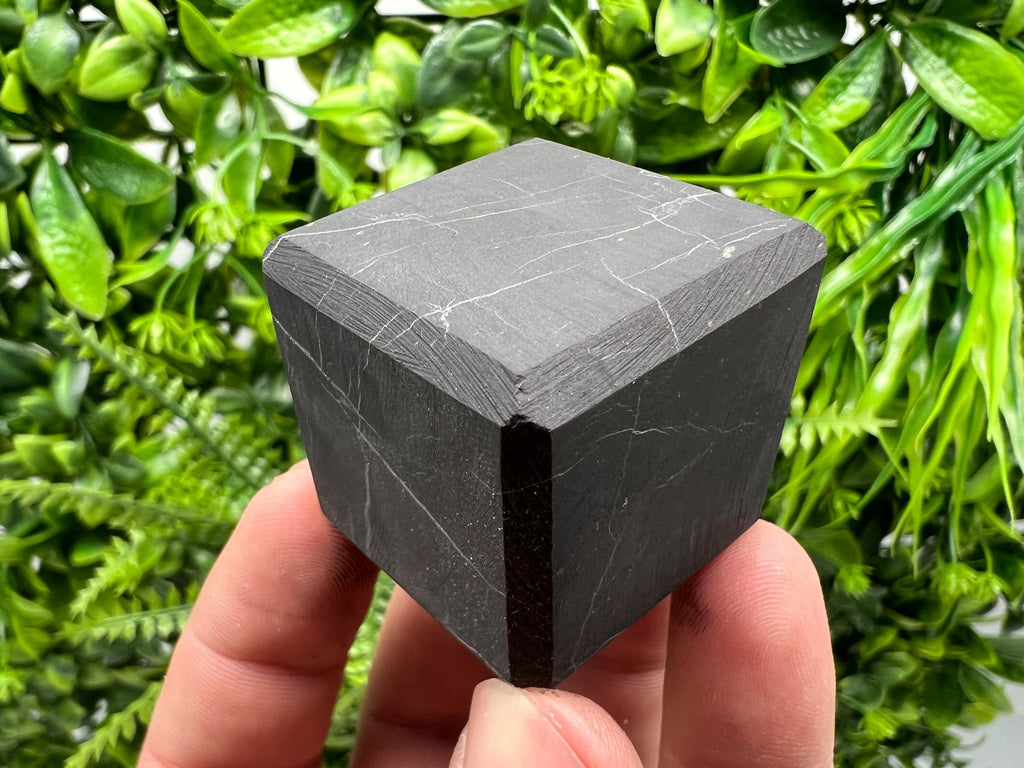 Shungite Crystal Cube (3cm): EMF & 5G Protection, Healing Stone