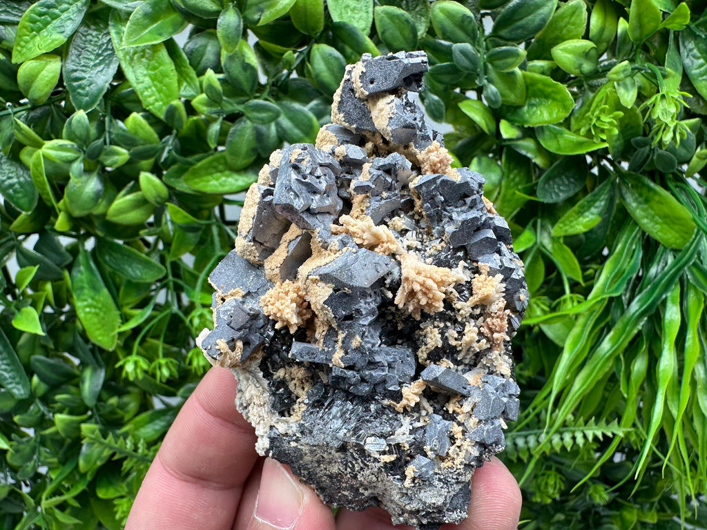 Skeletal Galena with Sphalerite and Calcite - Madan, Bulgaria