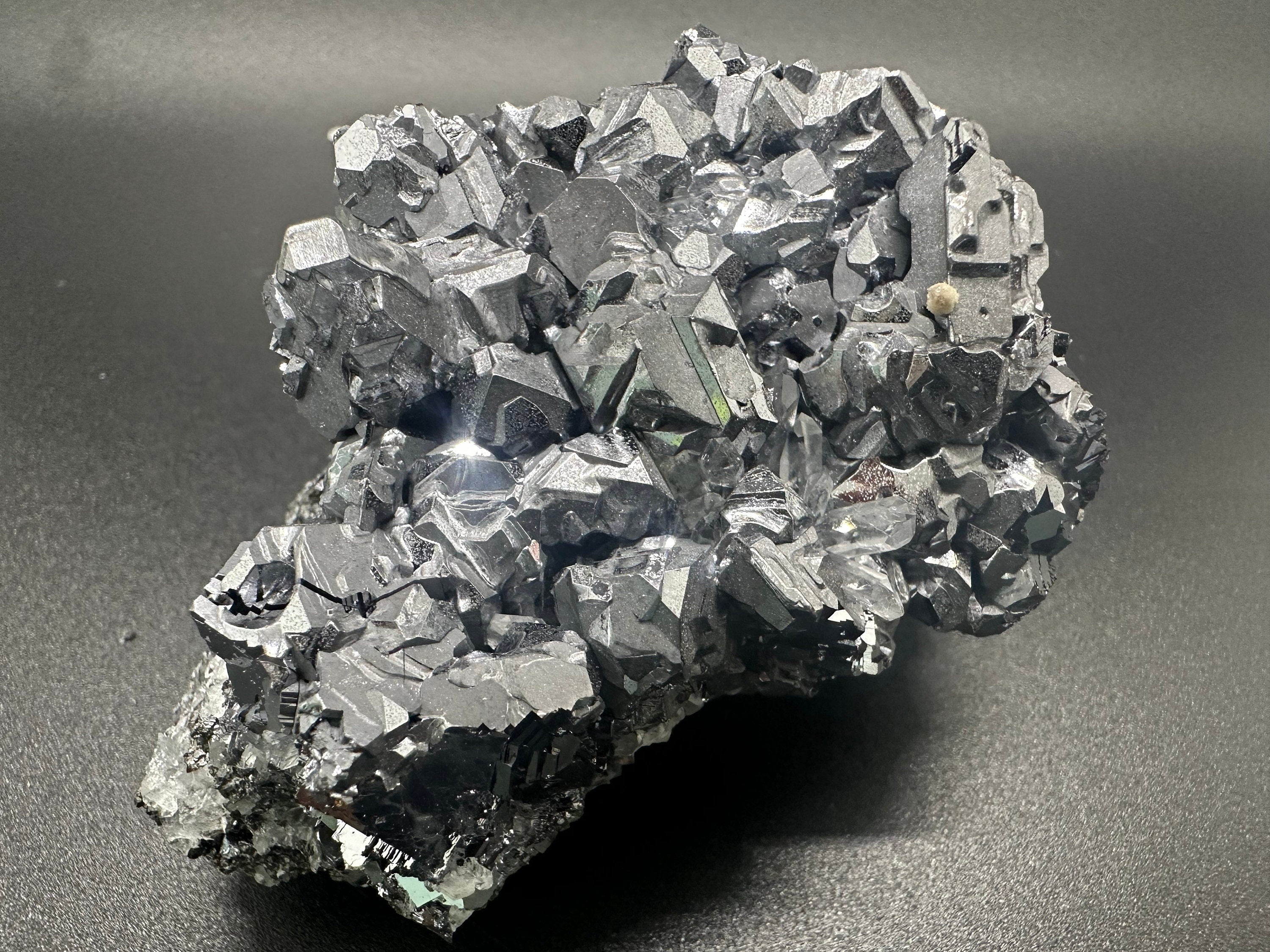 Galena Spinel Twinning with Quartz, Natural Mineral Specimen