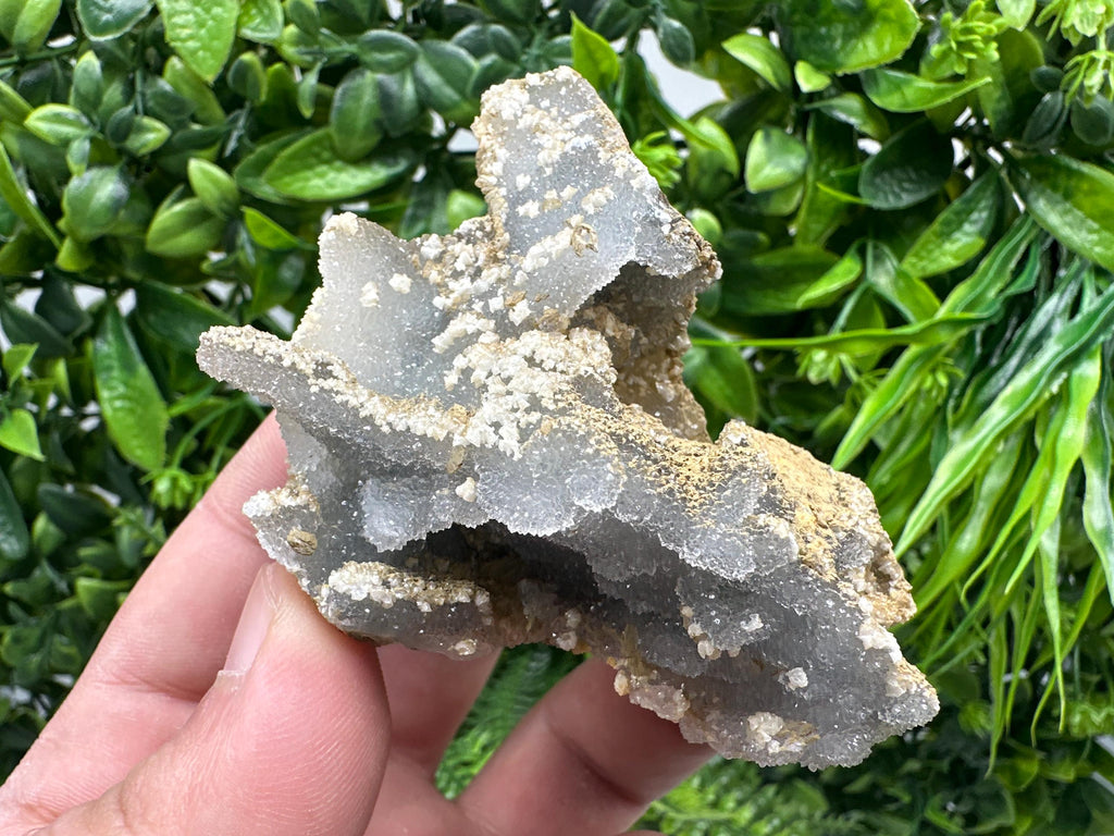 Blue Chalcedony Quartz with Chlorite Inclusions: Krushev Dol Mine Crystal