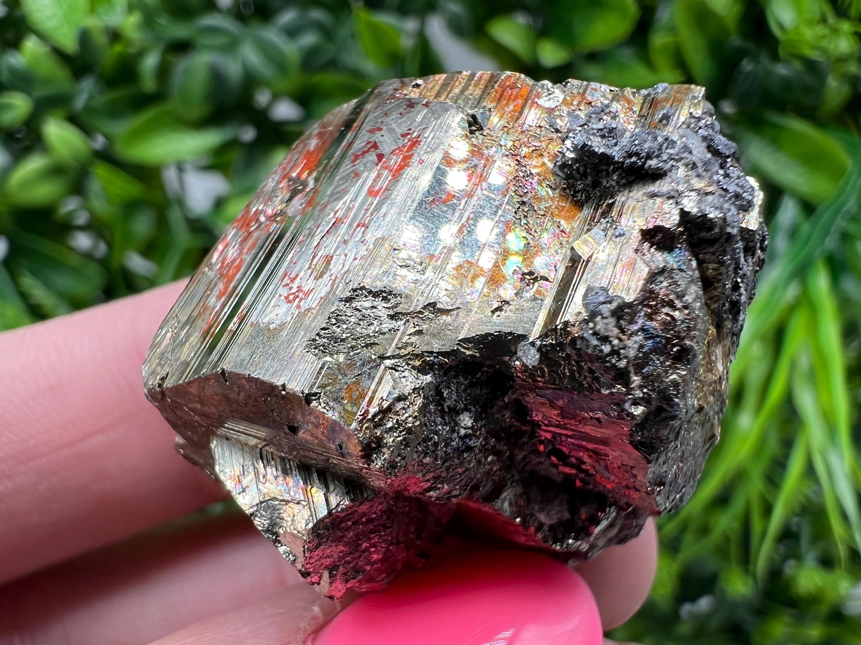 Wonderful Rainbow Pyrite whit Calcite,natural minerals souvenir Crystal,collection stone,rare minerals,home decor,Borieva Bulgaria
