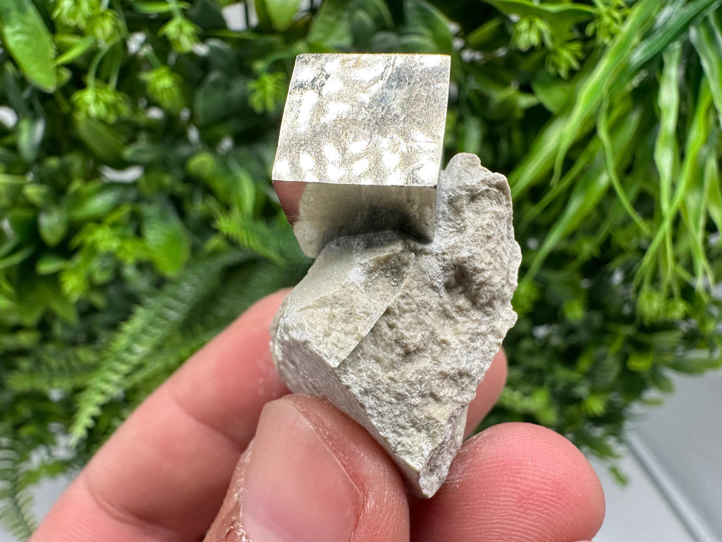 Large Pyrite Cube on Matrix, Navajun Spain, Home Decor Stone