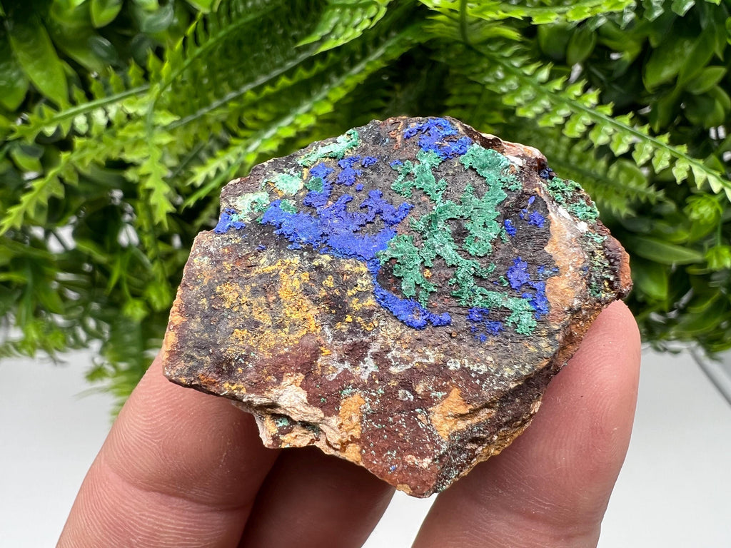 Moroccan Azurite and Malachite Mineral Specimen, Rare Crystal Collection