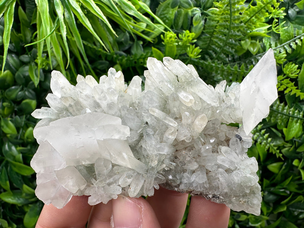 Calcite on Quartz with Chlorite, Bulgaria Minerals Collection