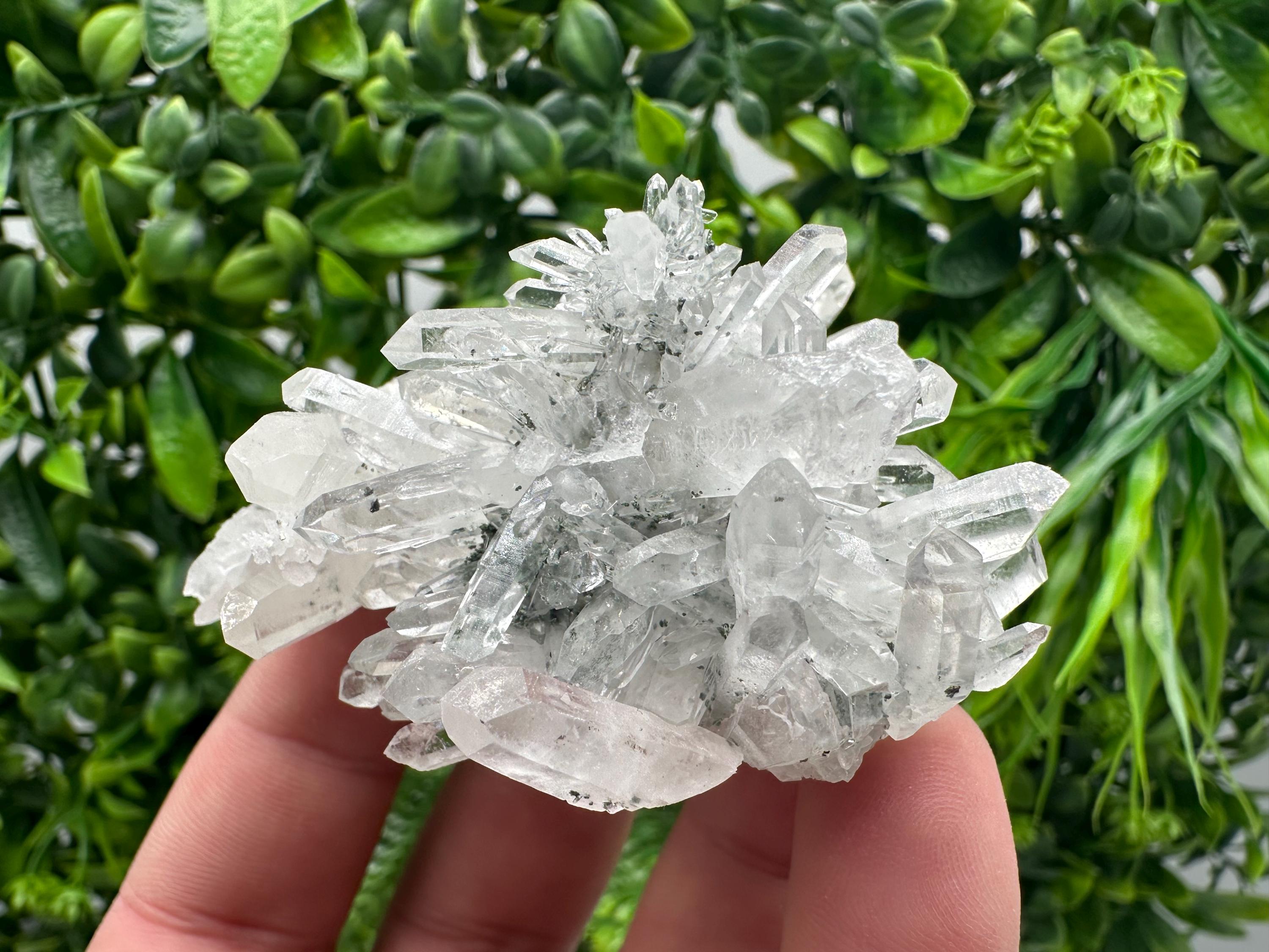 Green Quartz Specimen: Chlorite and Sphalerite Inclusions, Madan Bulgaria