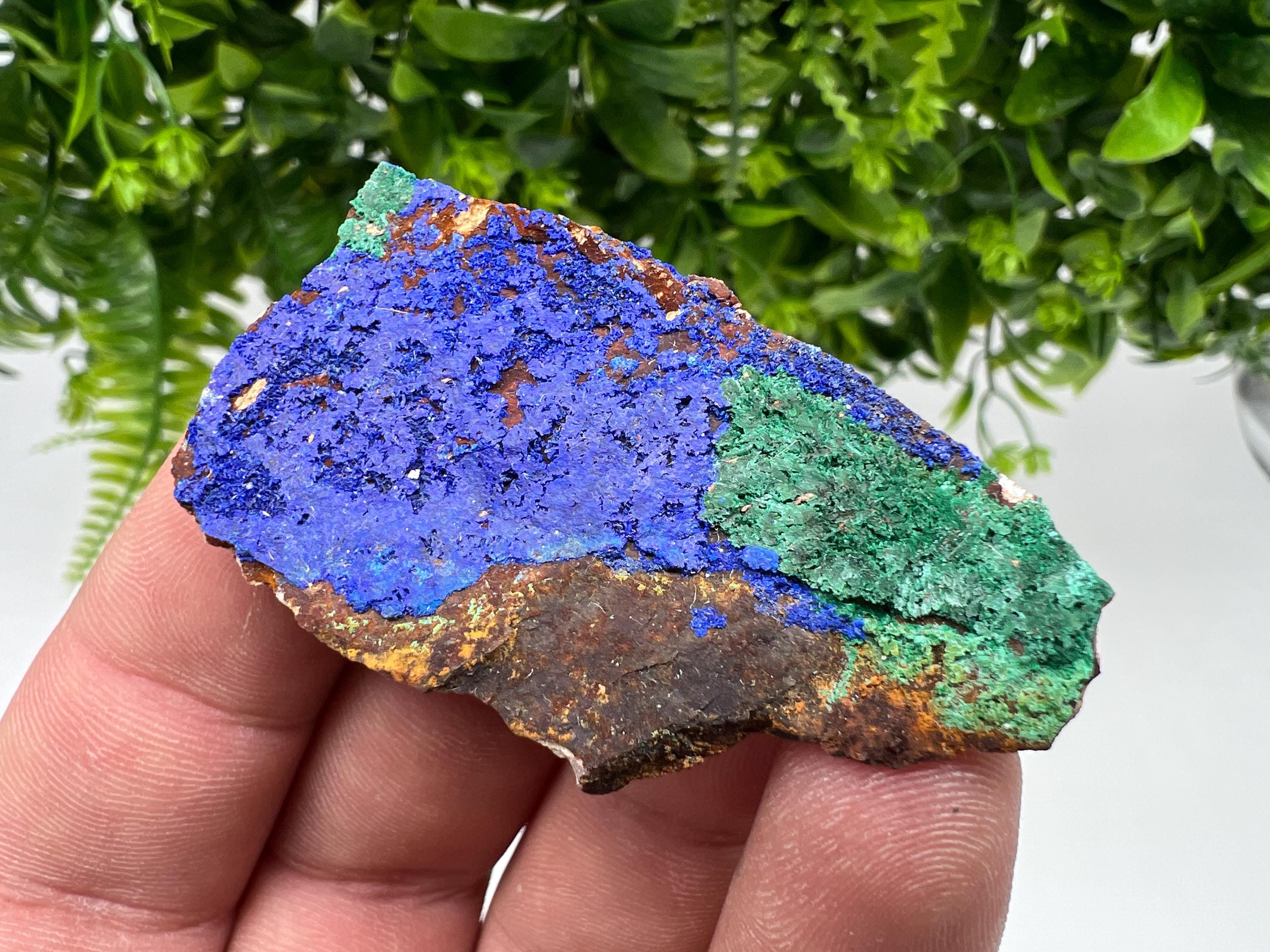 Moroccan Azurite Malachite Specimen, Blue Green Crystal Mineral